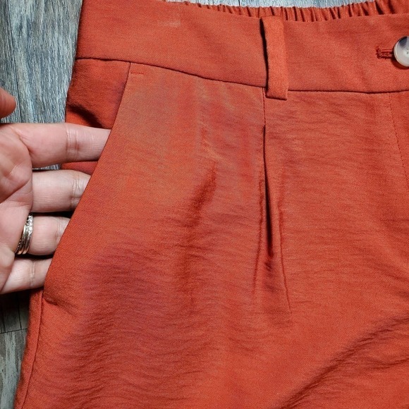 Loft Women Rusty Orange Chino Travel Casual Short Elastic Waistband Size Large - Picture 4 of 9